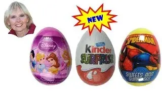 &hearts;&hearts;  Disney Princess Surprise Egg, Kinder Surprise, and  Spiderman Easter Eggs