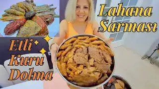 ETLİ KIYMALI KURU DOLMA VE LAHANA SARMASI NASIL YAPILIR? 😋✨️ #lahanasarması #kurudolma #sarma #dolma
