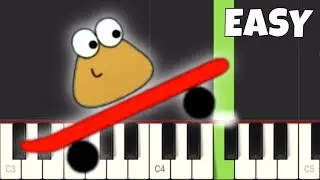 Pou Cliff Jump Theme - EASY Piano Tutorial
