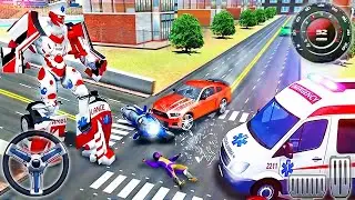 Ambulance Robot City Rescue Simulator - Transformation Van Emergency Drive #AmbulanceRobotSimulator