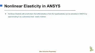Nonlinear Elasticity in ANSYS