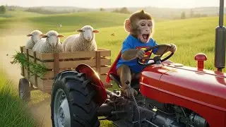 Baby Monkey&rsquo;s Creative Day: Tractor Rescue & Cute Tiger Hats for Kittens 🐒🎨🐱 &ndash; Monkey DLuffy Farm