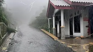 🔴LIVE Heavy rain and thunderstorms in rural Village||sleep on 5 minutes