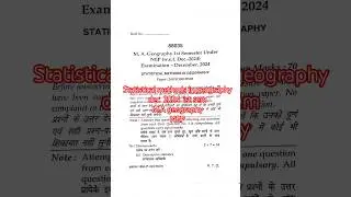 Statistical  methods in geography 2024 Ist sem M.A Geography (NEP) #mdu #video #shorts #nep #paper