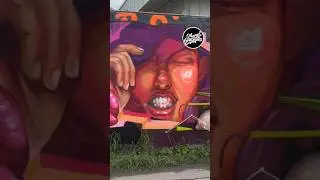 INSANE GRAFFITI MURAL 😳 #graffiti #mural #shorts