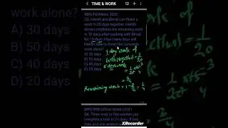 Time and Work word problems shortcuts for IBPS/SSC/UP Police prep