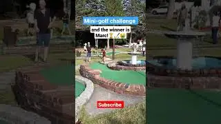 Mini-golf challenge Marc won!🏆🤑👍😎 #shorts #short #golf #minigolf #golfer #kids #play