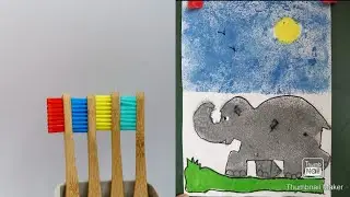Splatter painting / Toothbrush painting. My 4 year son did it.