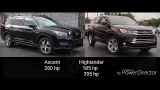 Subaru Ascent 2019 vs Toyota Highlander 2019. Comparison