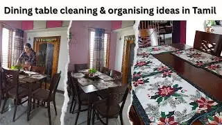 Dining table cleaning & decor ideas in Tamil | Non skid protector foam | #veenaramesh_tamil