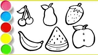 🎨Fruits and Vegetables Drawing & Coloring for Toddlers | Easy Learning for Kids🎨