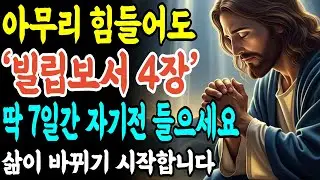 아무리 힘들어도 ‘빌립보서 4장’ 딱 7일간 자기전 들으세요. 삶이 바뀌기 시작합니다ㅣ성경말씀ㅣ말씀묵상ㅣ기독교 명언 | 오디오북