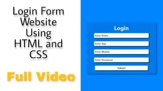 Responsive Login Form website using HTML and CSS | Coder8077