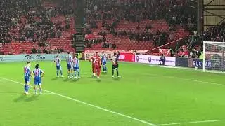 Jesper Karlsson penalty puts Aberdeen 2-1 up. Aberdeen v Kilmarnock. SPFL Premiership 14/12/25