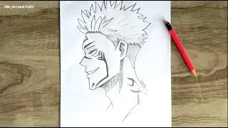 Sukuna Sketch Drawing | Jujutsu Kaisen Anime Pencil Art (Side Profile)
