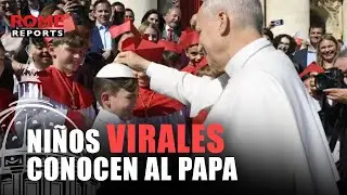 Los ni&ntilde;os &ldquo;virales&rdquo; del c&oacute;nclave se encuentran con el Papa Le&oacute;n XIV