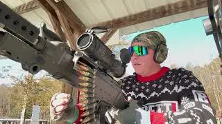 M240 beltfed with Trijicon ACOG and Surefire Socom M240 MG Suppressor