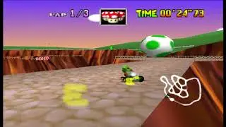 Mario Kart 64 - Yoshi Valley shortcut free lap