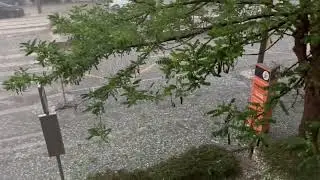 The east of France hit by very violent rain and hail storm! Today