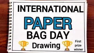 Say No to Plastic Drawing | International paper bag day poster drawing |paper bag day drawing