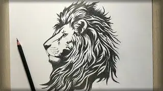 C&oacute;mo dibujar un LE&Oacute;N realista|paso o paso|Рисуем Льва|Lion