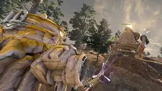 Warframe gameplay. Nova is destroying tusk thumper on Plains.