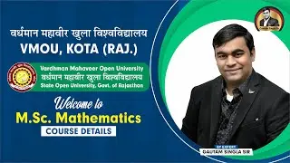 VMOU Kota M.Sc. Mathematics Program Details #vmou_kota_msc #vmoukotanewsexam