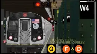 OpenBVE Special: Q Train To Coney Island Via 6 Avenue Express (R160A Alstom)