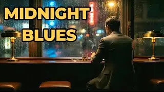 Midnight Blues: Rainy Jazz Bar & Slow Electric Guitar (Dark & Relaxing Ambience)