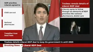 Trudeau oulines Liberal pact with NDP