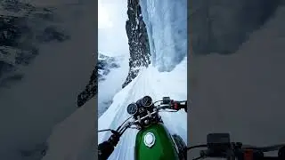 POV Motorcycle Ride on a Frozen Cliff Road ❄️🏍️