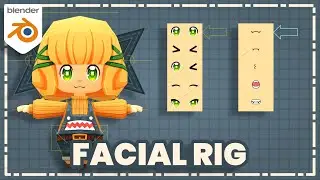 How to Make a Stylized Low Poly Chibi Girl Character in Blender | Facial Rig with Image Sequence