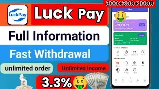 Luck pay Earning app | incoinpay || Luck new application #earnmoneyonline referral 300+300+1000