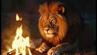Lion Enjoying the Warmth of Fire in Winter | Rare Wildlife Moment
