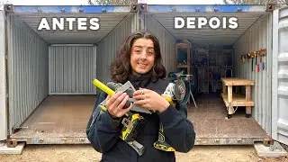 Transformei um Contêiner Vazio em uma Oficina em 4 dias