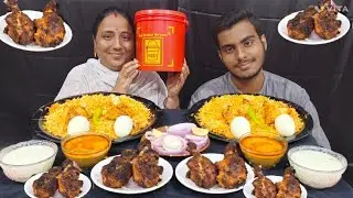 Red Bucket Chicken Biryani | Leg Piece | Eggs | Food Challenge | ASMR Eating Challenge