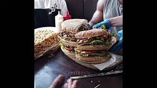 Europe's largest burger btw ☠️🔥 #bodybuilding #gymmotivation #bulking #gymtok #larrywheels