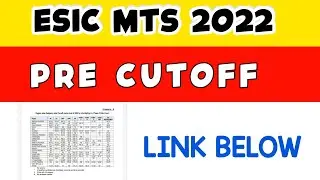 ESIC MTS PRE CUTOFF