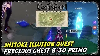 Tsurumi Island Shitoki Illusion Quest Conch & Treasure Map Fragment Locations in Genshin Impact 2.2