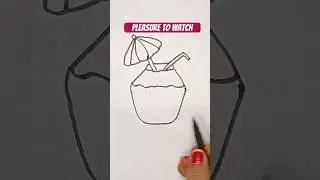 Refreshing Coconut Drink Sketch &ndash; A Visual Treat! 🥥✨ #ytshorts #viralshorts #shorts