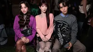 BA Freen Sarocha,Yang Zi and Jeff Satur sitting front row at the MaisonValentino FW26/27 show