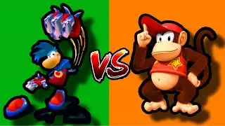 Super Smash Bros Ultimate - Blue Rayman vs Diddy Kong (SSBU)
