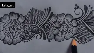 New shading mehndi design / Mehndi design by pencil / Arabic design mehndi for hands #lataart