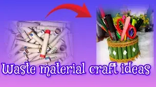 DIY Brush Holder From Thread Roll 🧵😱 || Tread Roll Craft idea 💡 || Thread Spool Best Out Of Waist 🤯