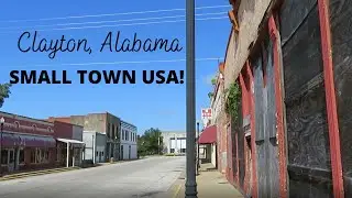 Клейтон, штат Алабама, США! Исторический центр города &mdash; фрески &mdash; дом необычного восьмиугольного дома
