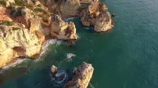 Coast of Western Algarve in Portugal - 4k