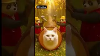 Cute Pandas Broke the Tree 😲#pandastories  #FunnyAnimals #CartoonShorts #CutePanda #CatAndKitten