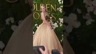 ELLE FANNING @ellefanning graces the 2025 @GoldenGlobes Awards in a custom Balmain