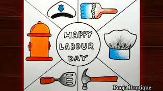 World Labour Day Drawing | World Labour Day Poster Drawing | Labour Day Drawing Easy Steps |