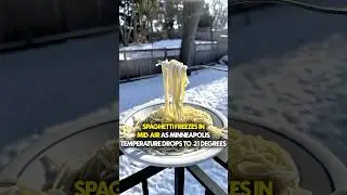Frozen Pasta Defies Gravity at -21&deg;C 😲🍝 #shorts #winter